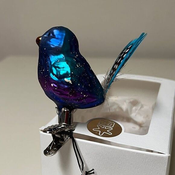 Inge-Glas Belinda Bluebird German Glass Christmas Tree Ornament - Picture 2 of 12